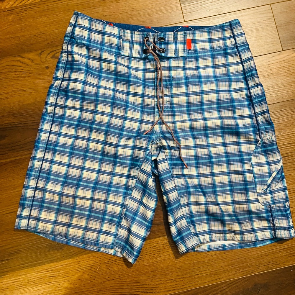Mens The North Face swim trunks size 34 plaid